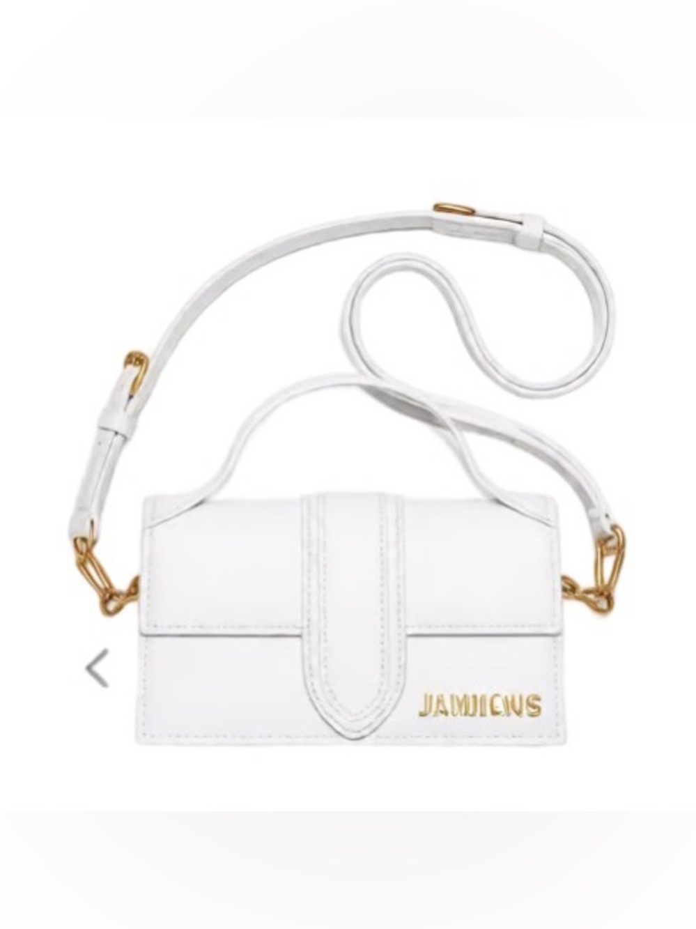 Jacquemus Bambino Le Grand Large White Leather Crossbody top handle Bag
